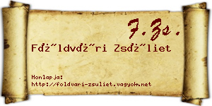 Földvári Zsüliet névjegykártya